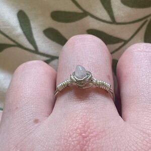 Elegant Rose Quartz Silver Wire Wrapped Ring - From Small Canadian Business 🇨🇦